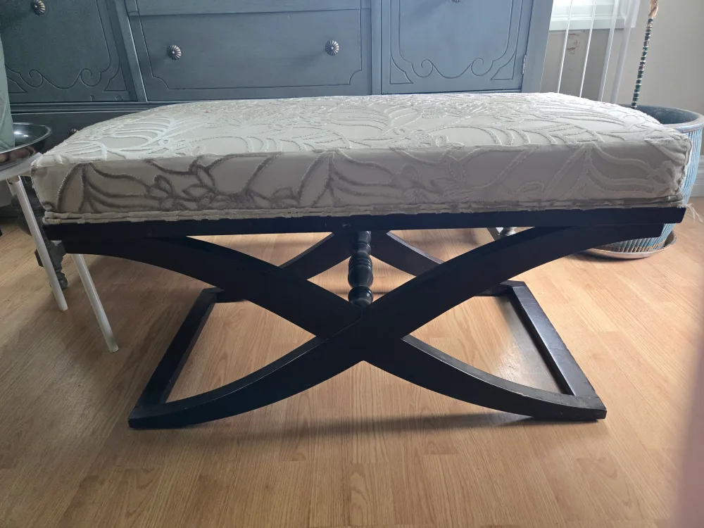 Upholstered Ottoman Bench with Floral Pattern image indicator(2)