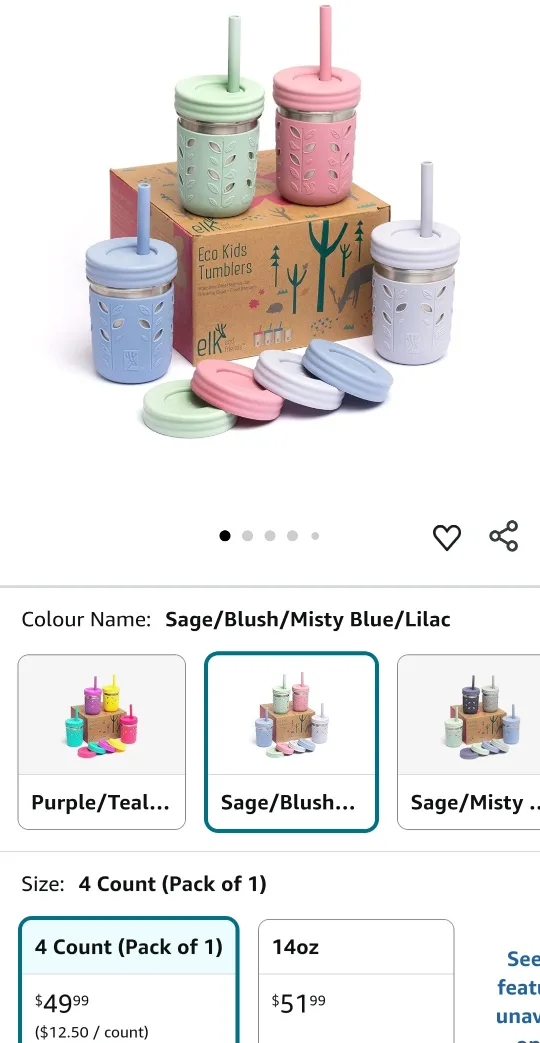 Elk & Friends Eco Kids Tumblers - 4 Count thumbnail