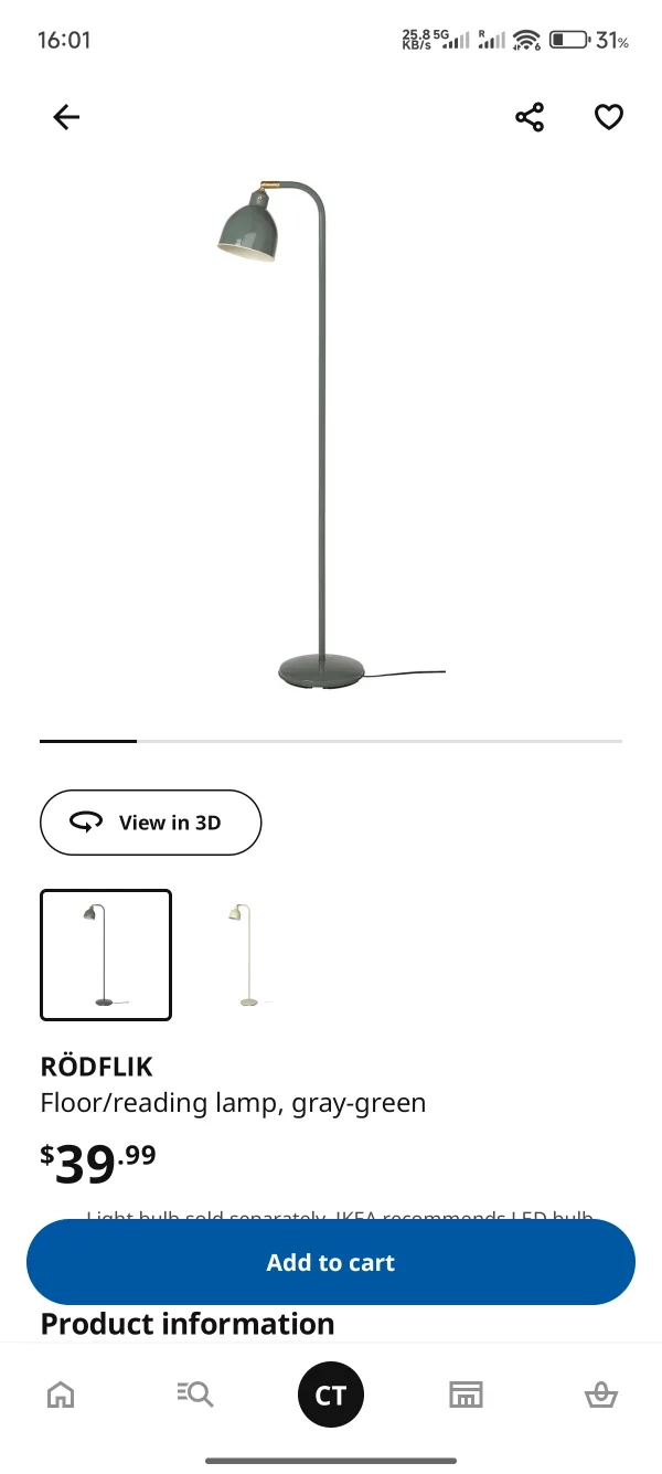 IKEA RÖDFLIK Floor Lamp thumbnail