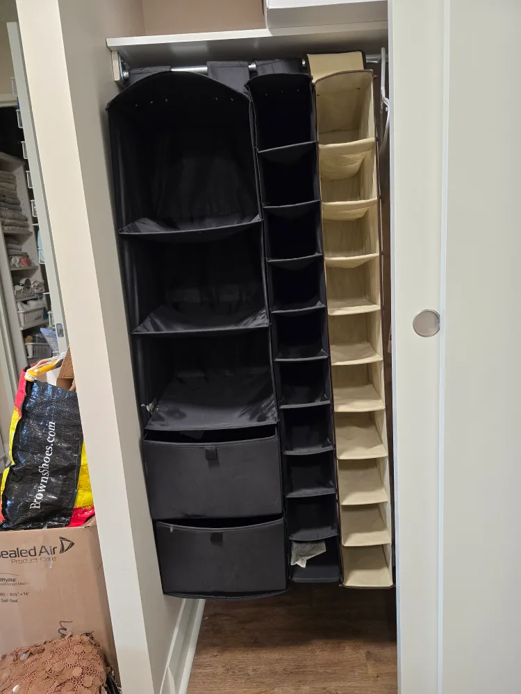 Hanging Closet Organizers - Black & Beige thumbnail