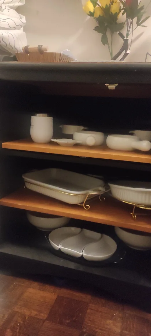 Oak and Black Display Cabinet image indicator(4)