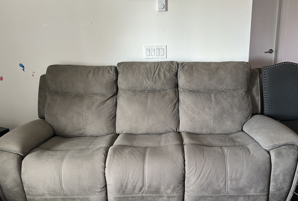 Beige Power Reclining Sofa with USB  - 3 plus 2 Love seats