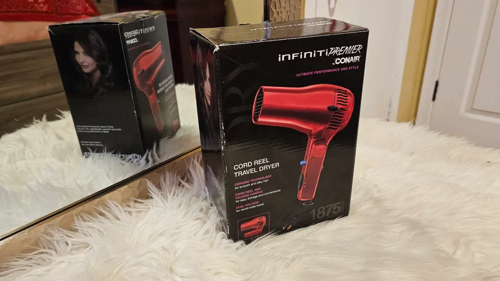 🧡 Brand New * Conair Infiniti Premier Cord Reel Travel Dryer thumbnail