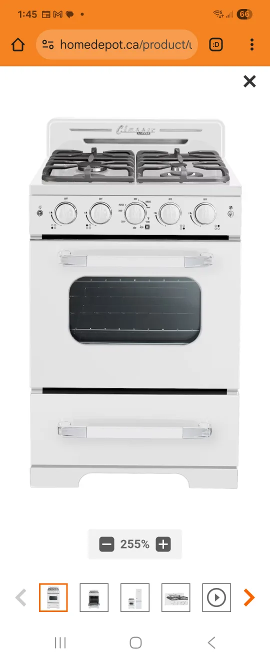 Unique Classic Retro 24-in. Gas Range - White image indicator(3)
