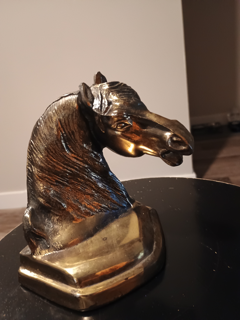 Vintage Brass Plated Horse Head Bookend - photo 2