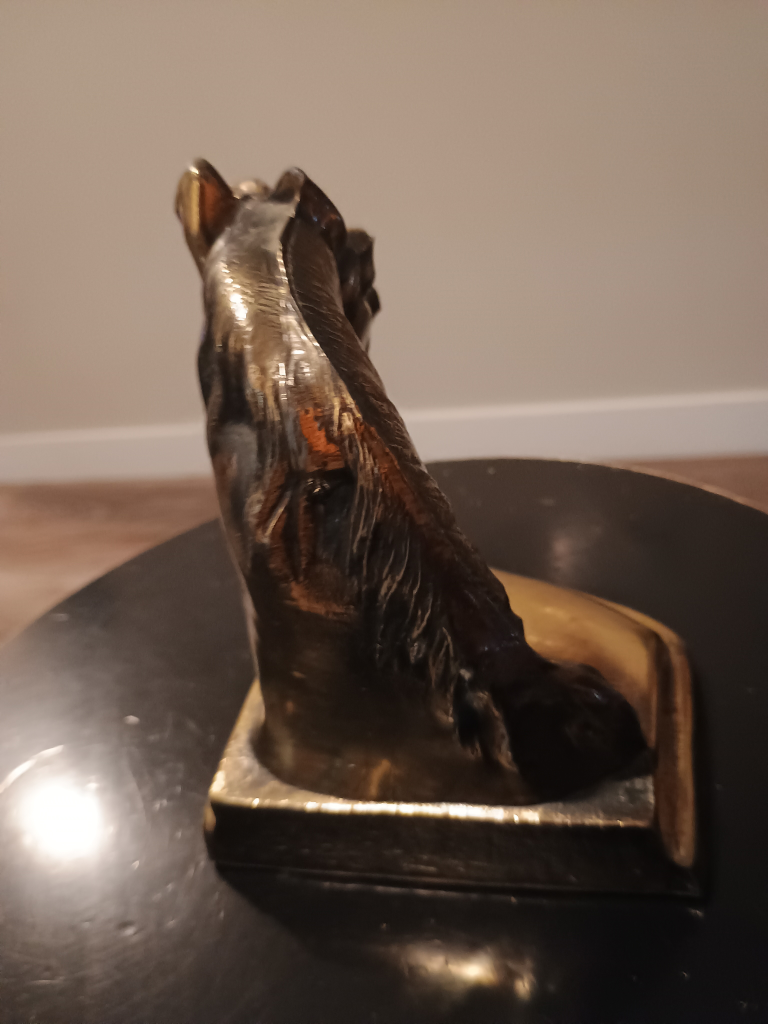 Vintage Brass Plated Horse Head Bookend - photo 3
