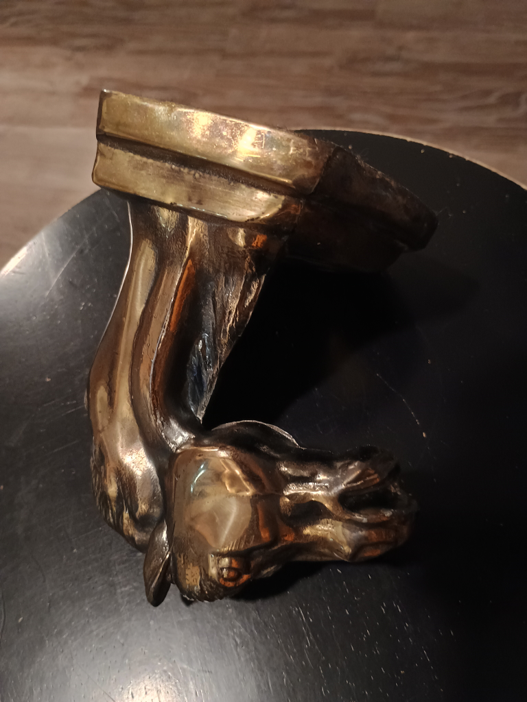 Vintage Brass Plated Horse Head Bookend - photo 5