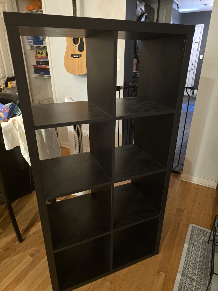 Black 8-Cube Storage Shelf