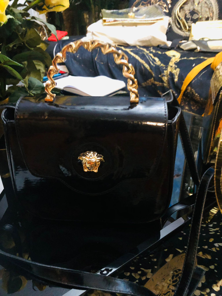 Versace Black Patent Leather Handbag