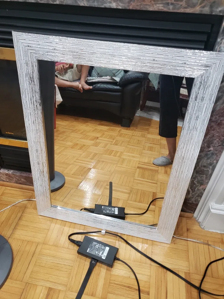 Silver Framed Wall Mirror with bonus gift image indicator(2)