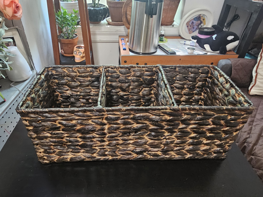 Woven 3-Compartment Storage Basket - photo 3