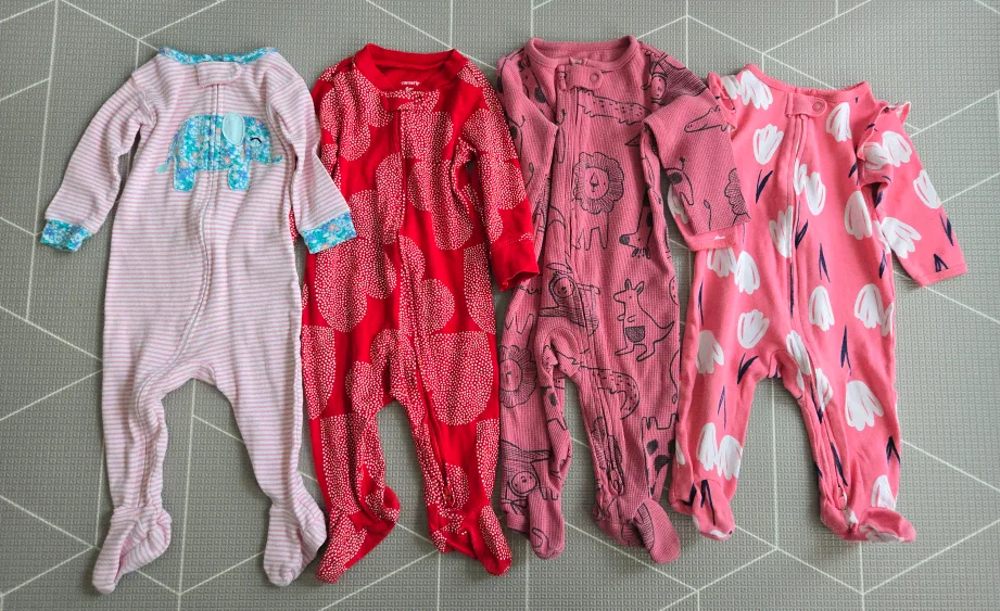 Cotton Zip & Footed Sleepers (Size 6-months) thumbnail