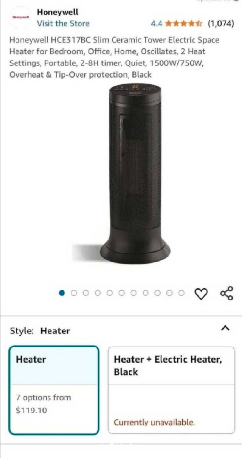 Honeywell Slim Heater - photo 2