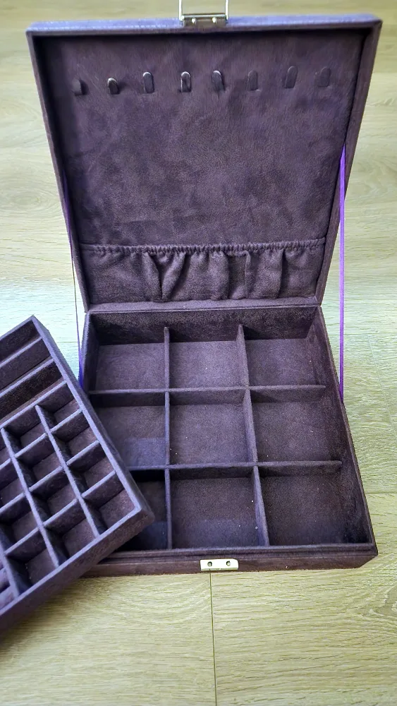 Large Purple Velvet Jewelry Box thumbnail