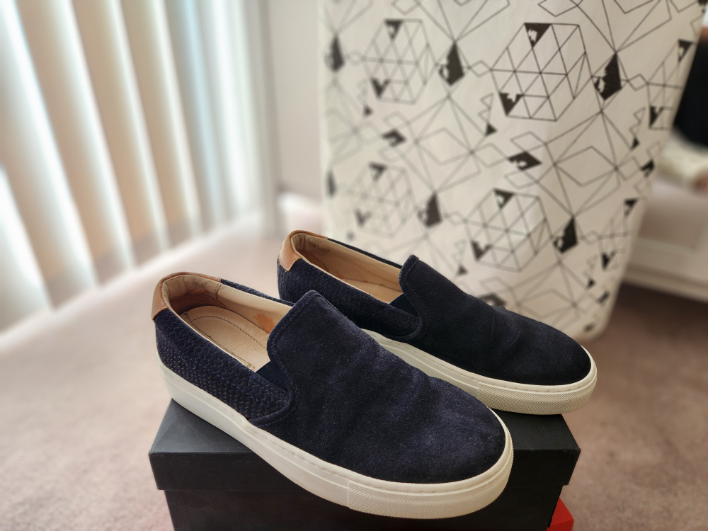 Massimo Dutti Navy Slip-On Sneakers size 8