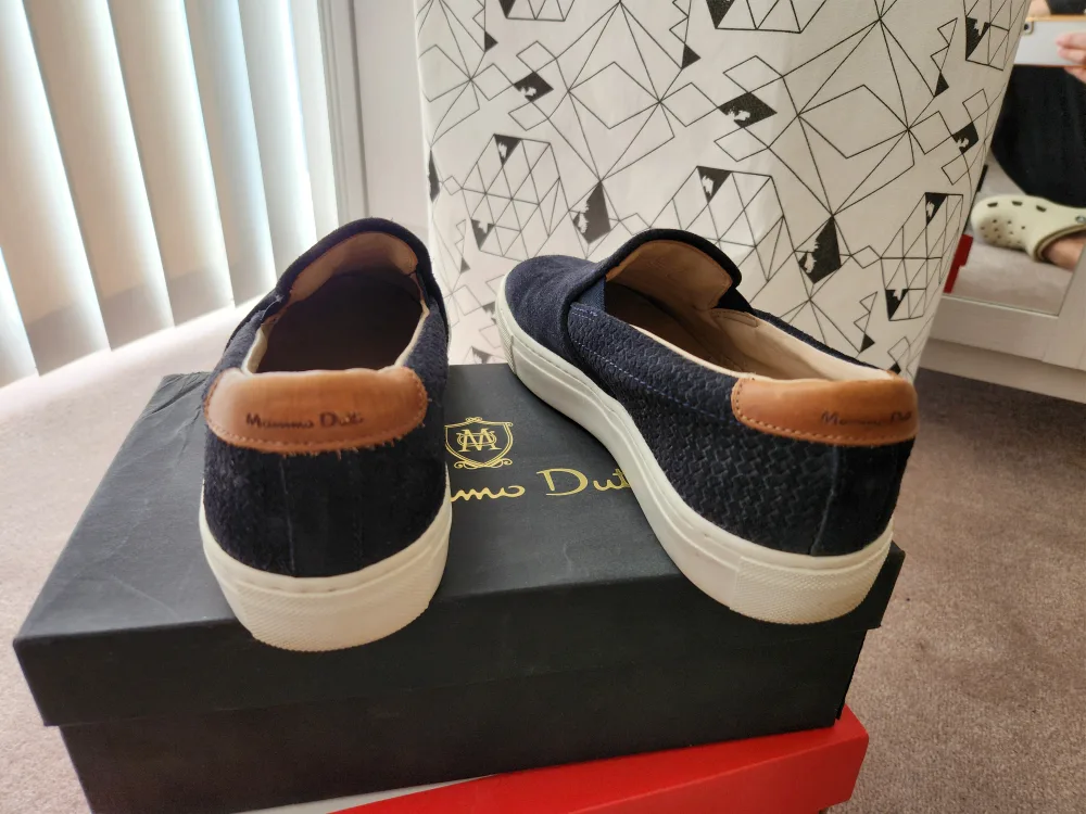 Massimo Dutti Navy Slip-On Sneakers size 8 image indicator(2)