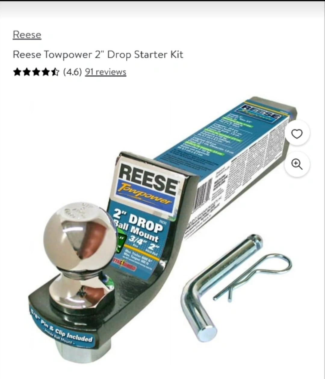 Reese Towpower 2" Drop Starter Kit