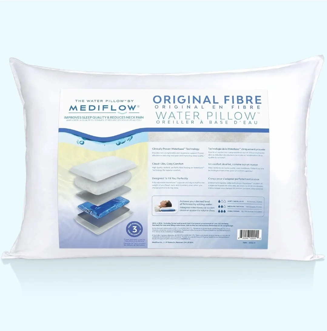 Mediflow Fibre Water Pillow, Adjustable Bed Pillow for Neck Pain image indicator(9)
