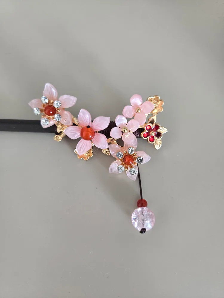 Floral Hair Stick with Gemstones image indicator(2)