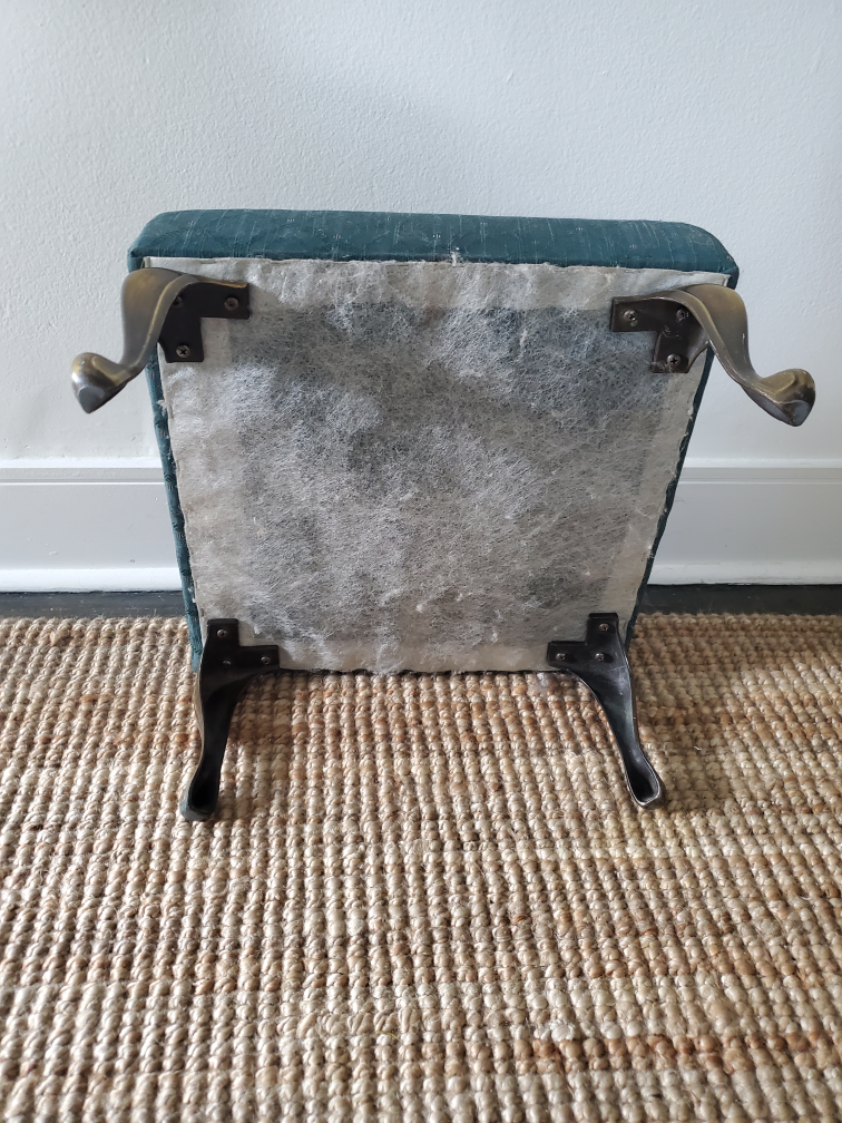 Vintage Footstool with Brass Legs - photo 4