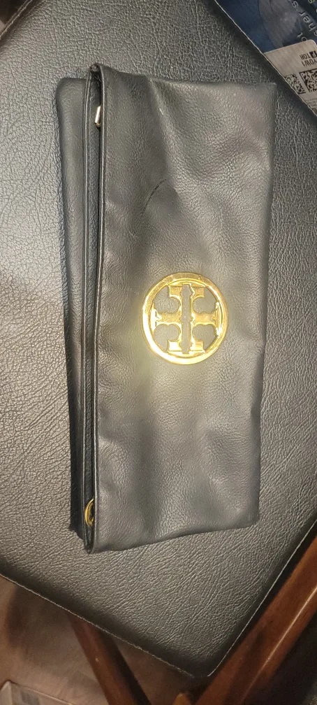 Tory Burch Black Leather Clutch thumbnail