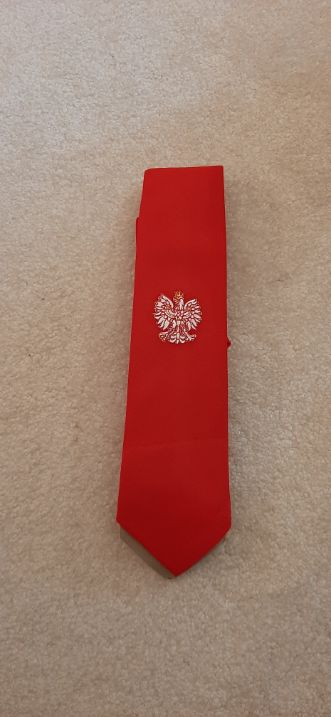 Red Necktie with Polish Eagle