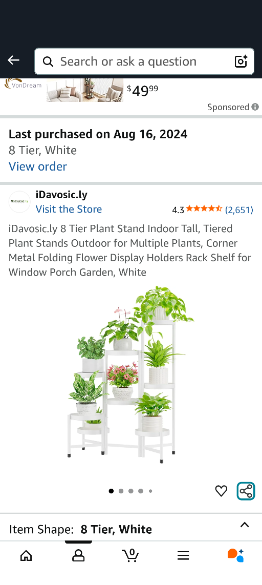 iDavosic.ly 8 Tier Plant Stand - White - photo 2