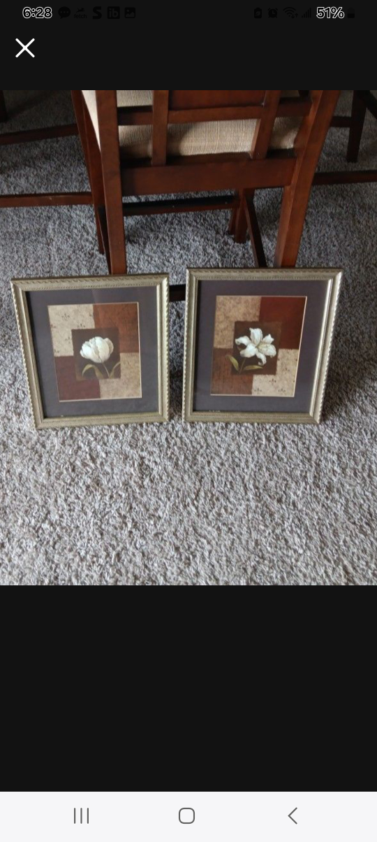 Set of 2 Framed Floral Wall Art