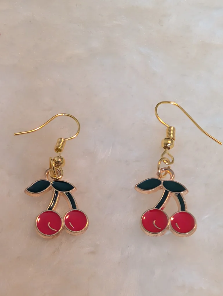 Cherry Dangle Earrings - Cute & Fun! thumbnail