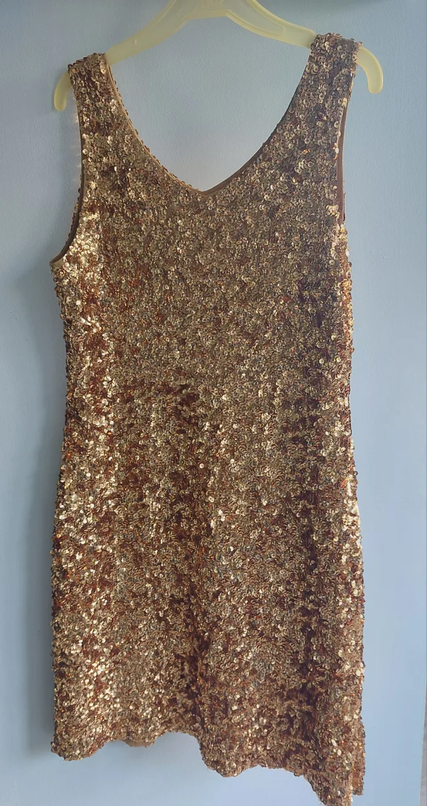 Gold Sequin Dress - Size L thumbnail
