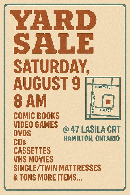 Yard Sale - August 9th, Hamilton thumbnail