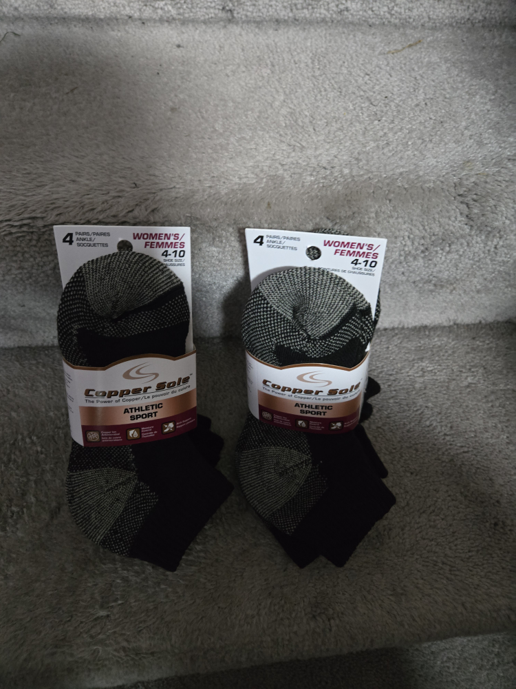 Copper Sole Athletic Sport Socks Women's 4-10
