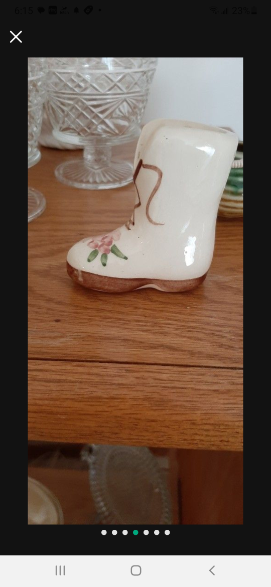 Vintage mini ceramic porcelain shoe- - photo 3