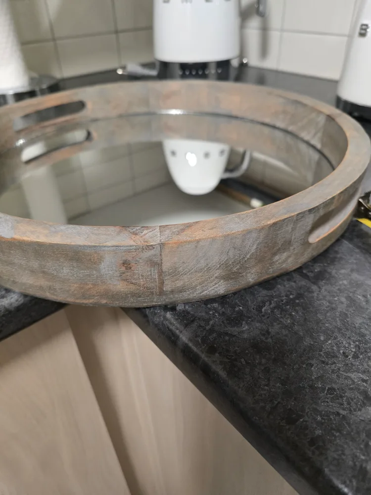 Round Wooden Mirror Tray with Handles image indicator(3)