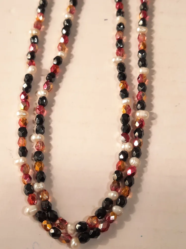 liquid silver sterling silverMulti-Strand Beaded Necklace image indicator(9)