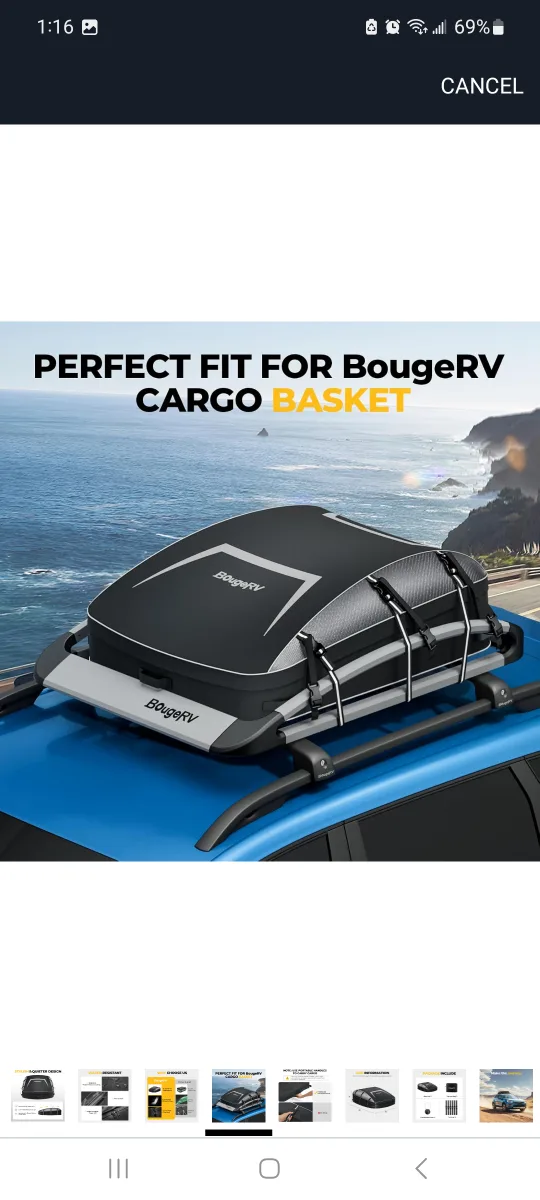 BougeRV Rooftop Cargo Carrier Bag - 39" x 35" x 13" brand new image indicator(5)