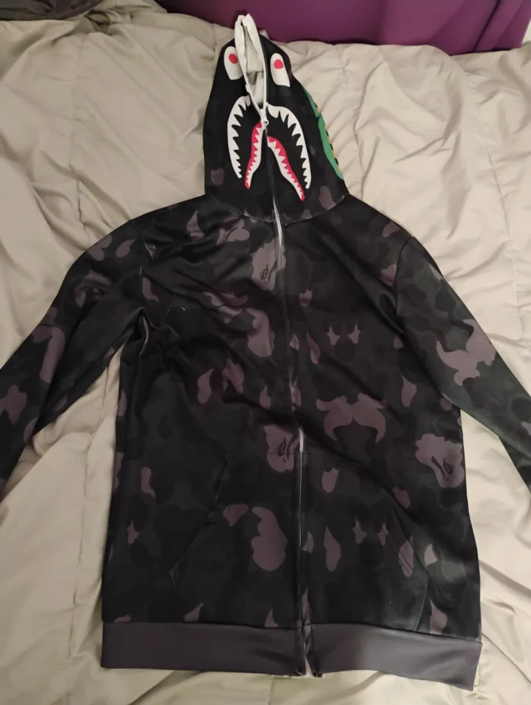 BAPE Black Camo Shark Full Zip Hoodie thumbnail