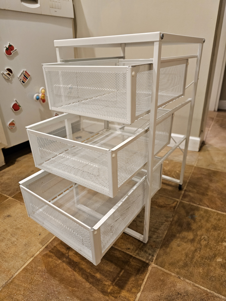 White Metal Drawer Unit