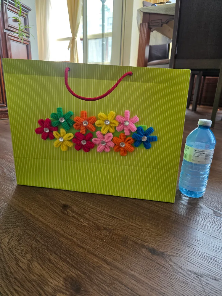 Upcycled Gift Bag with Flower Decoration image indicator(5)
