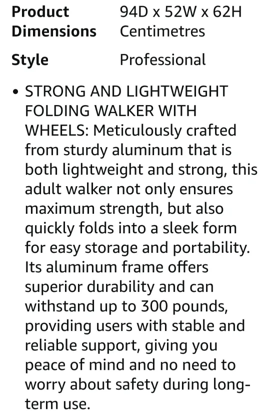 FOLDING WALKER - Charcoal Grey image indicator(8)