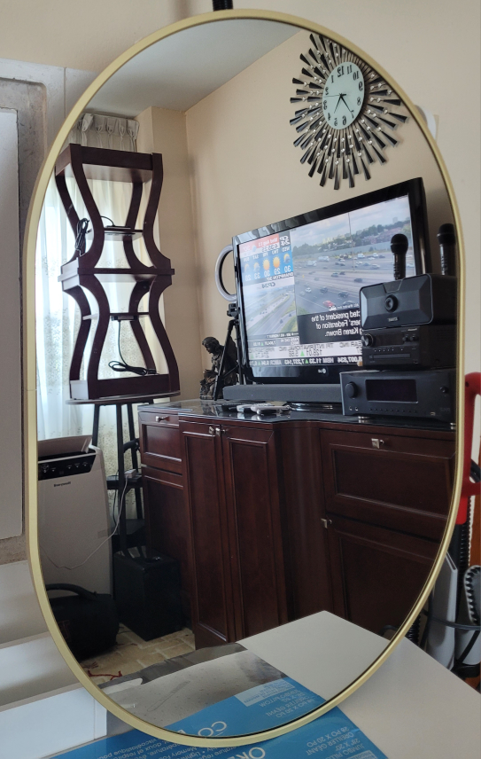 Oval Wall Mirror with Gold Frame - photo 2