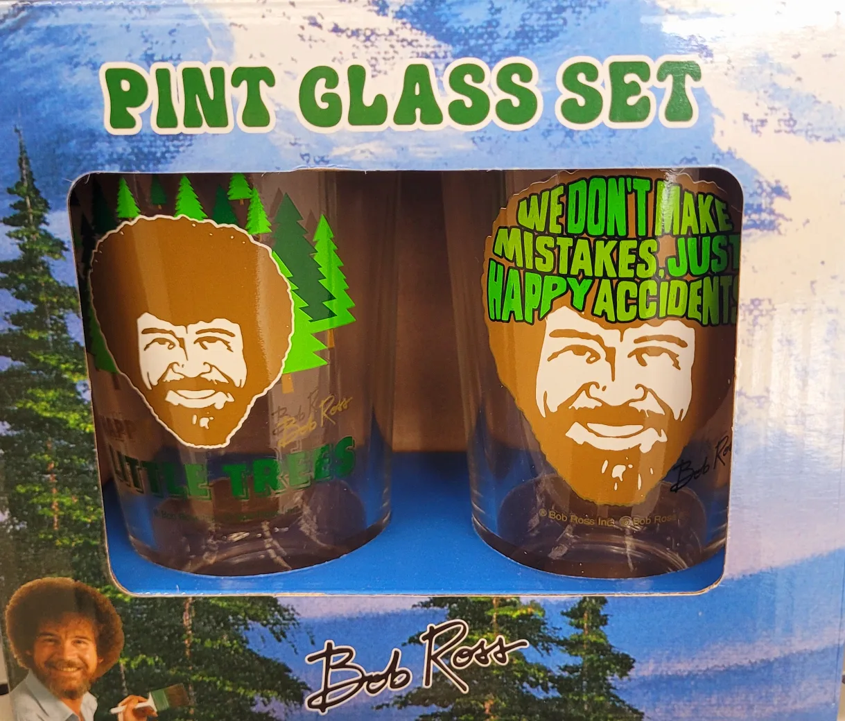 Bob Ross Pint Glass Set - New in Box! thumbnail