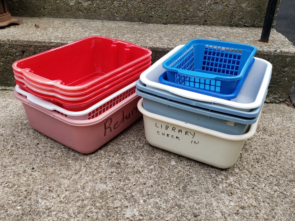 Assorted Plastic Storage Bins