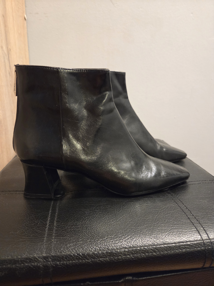 Zara Black Ankle Boots - Size 38