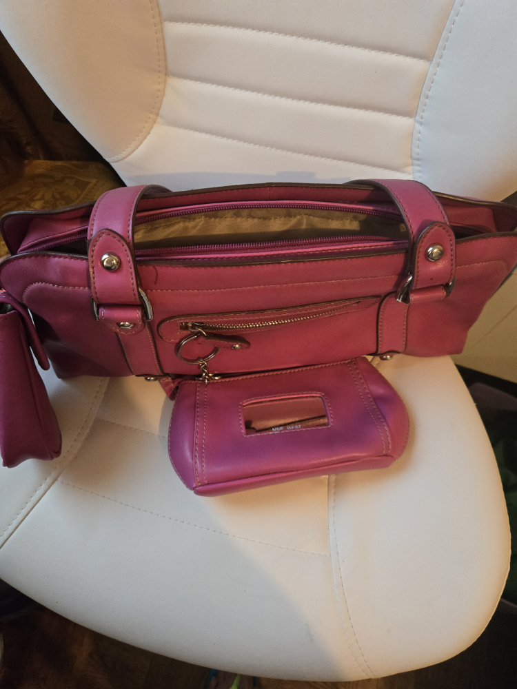NINE WEST Magenta / Pink Tote Bag 4 Piece Set - photo 2