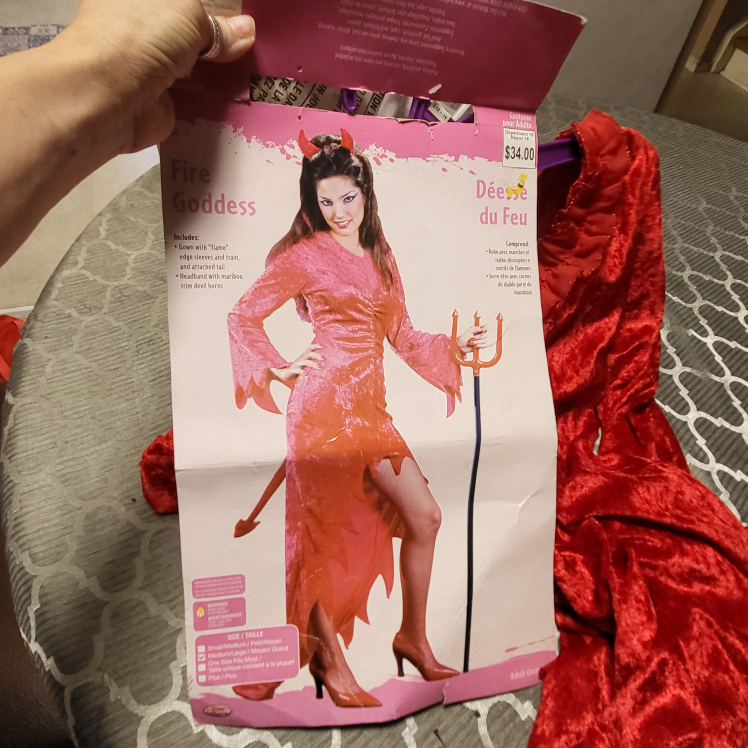 New Fire Goddess Costume wtags- Adult Size Med/Lrg Retails$34