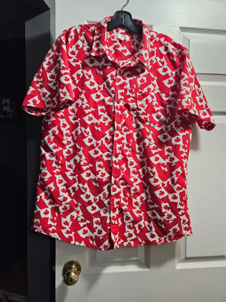 EH! Maple Leaf Button-Up Shirt - Size L