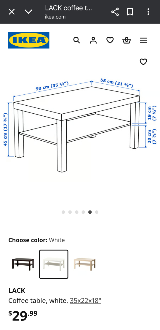 IKEA LACK White Coffee Table - photo 4