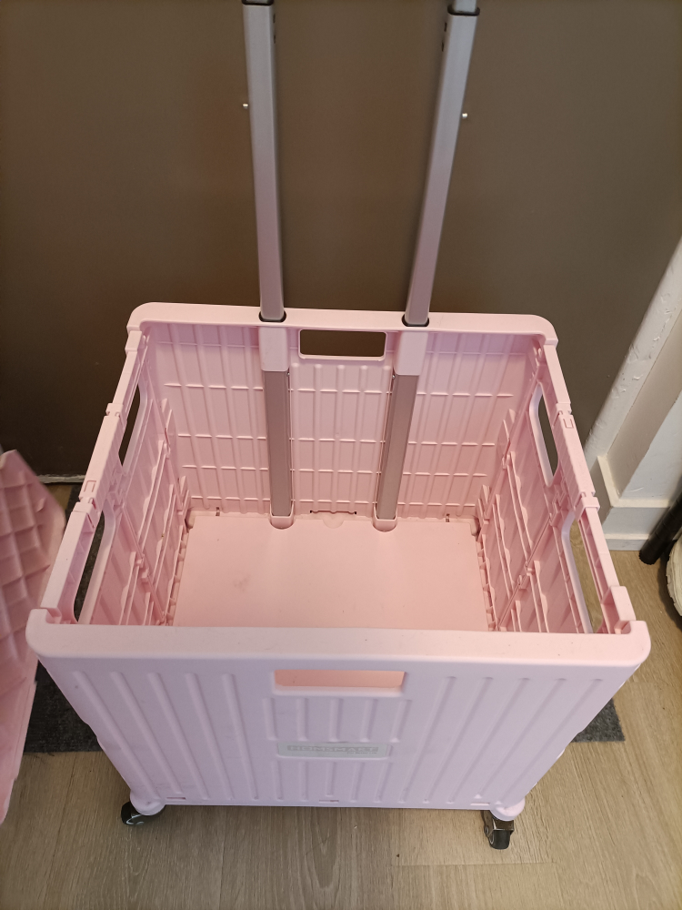 Foldable shopping cart trolley cute pink 🩷 - photo 3