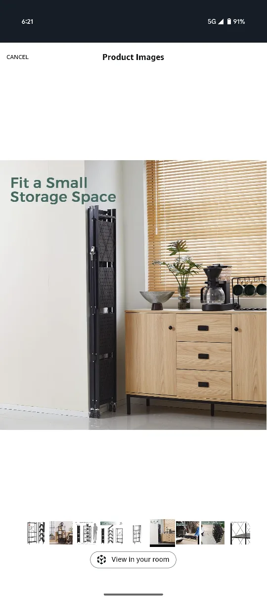 Folding Shelf Unit - Black Metal image indicator(3)